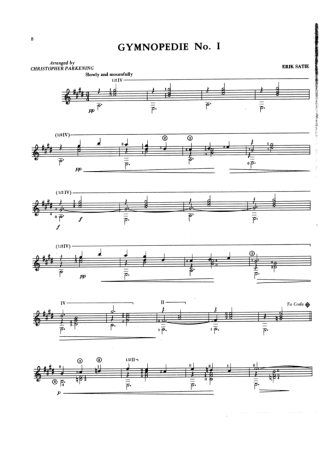 Erik Satie Gymnopedie Nº1 score for Acoustic Guitar
