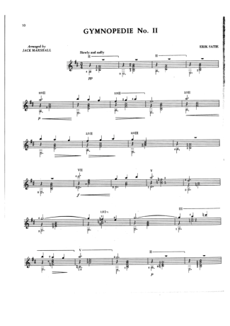 Erik Satie Gymnopedie Nº2 score for Acoustic Guitar