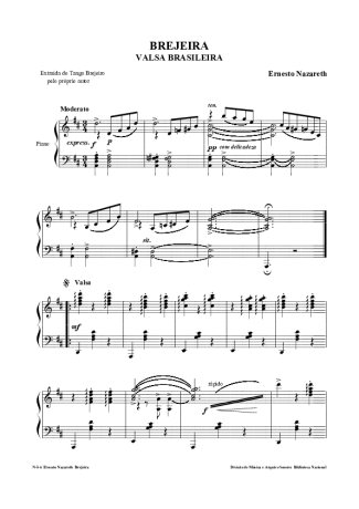 Ernesto Nazareth Brejeira score for Piano