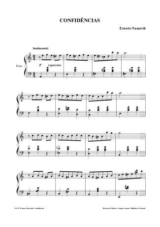Ernesto Nazareth Confidências score for Piano