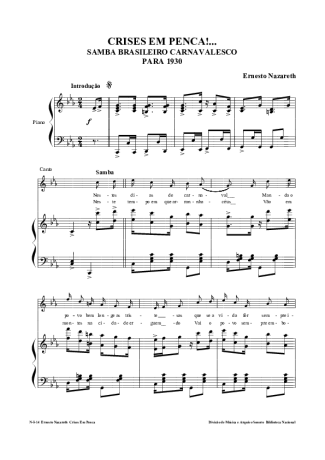 Ernesto Nazareth Crises Em Penca (Samba Carnavalesco Para 1930) score for Piano