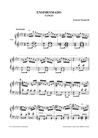 Ernesto Nazareth Ensimesmado score for Piano