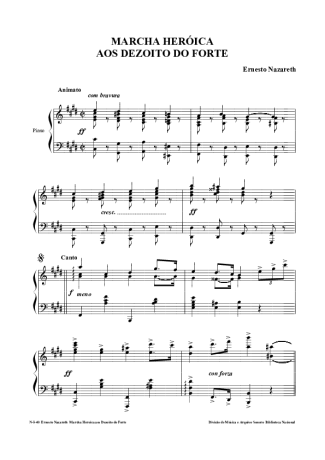 Ernesto Nazareth Marcha Heróica score for Piano