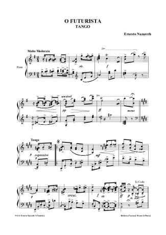 Ernesto Nazareth O Futurista score for Piano