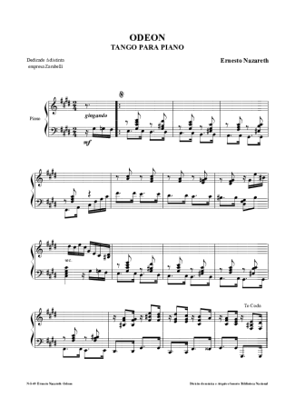 Ernesto Nazareth  score for Piano