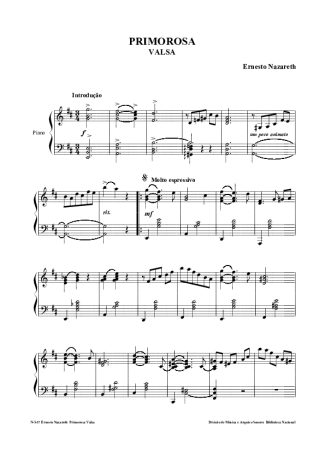 Ernesto Nazareth Primorosa score for Piano