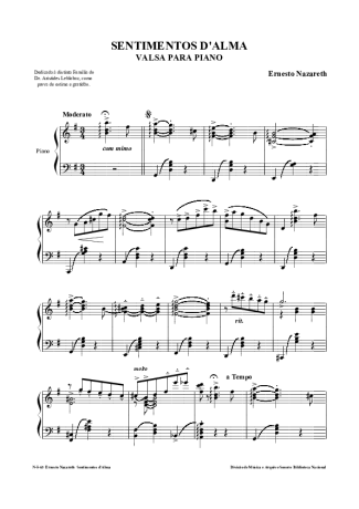 Ernesto Nazareth Sentimentos Dalma score for Piano