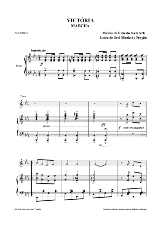 Ernesto Nazareth Victória score for Piano