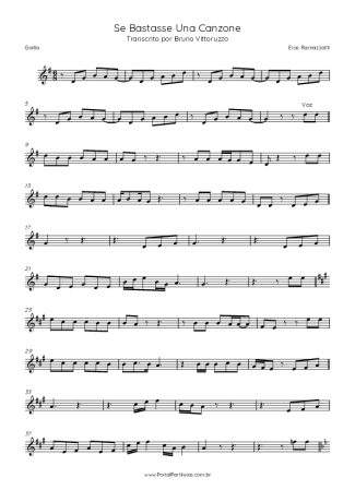 Eros Ramazzotti Se Bastasse Una Canzone score for Harmonica