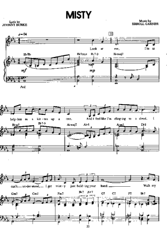 Errol Garner Misty score for Piano