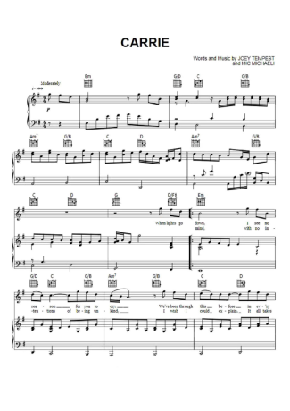 Europe  score for Piano