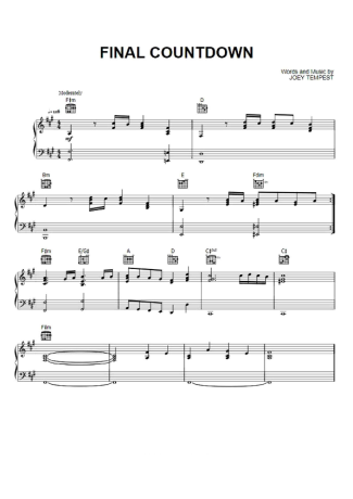 Europe  score for Piano