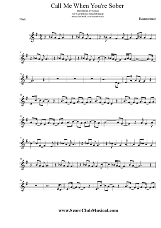 Evanescence  score for Flute