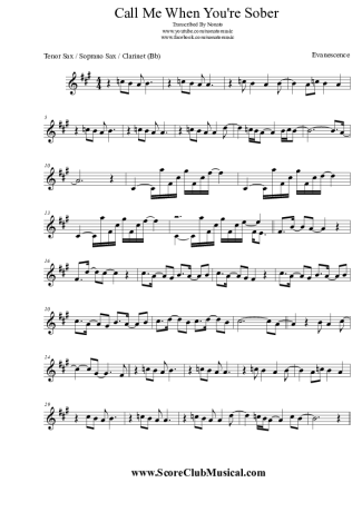 Evanescence  score for Tenor Saxophone Soprano (Bb)