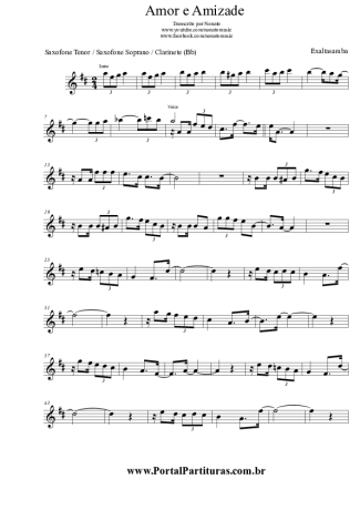 Exaltasamba Amor e Amizade score for Tenor Saxophone Soprano (Bb)