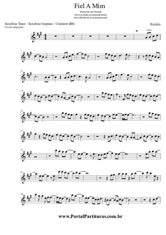 Eyshila Fiel a Mim score for Tenor Saxophone Soprano (Bb)