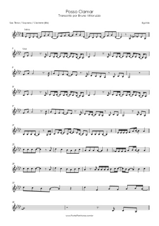 Eyshila Posso Clamar score for Tenor Saxophone Soprano (Bb)