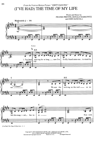 F. Previte, D. Markowitz, J. DeNicola  score for Piano