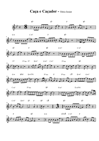 Fábio Jr. Caça e Caçador score for Tenor Saxophone Soprano (Bb)