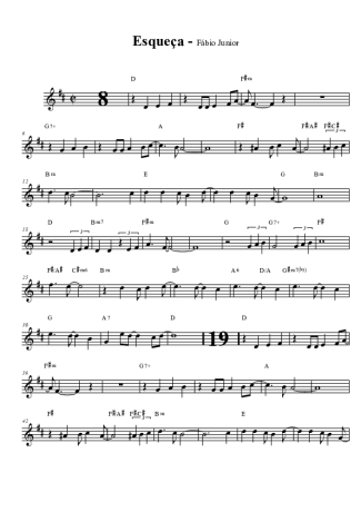 Fábio Jr. Esqueça score for Tenor Saxophone Soprano (Bb)