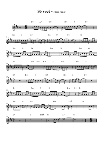 Fábio Jr. Só Você score for Tenor Saxophone Soprano (Bb)
