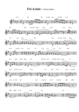 Fafa de Belém Foi Assim score for Clarinet (Bb)