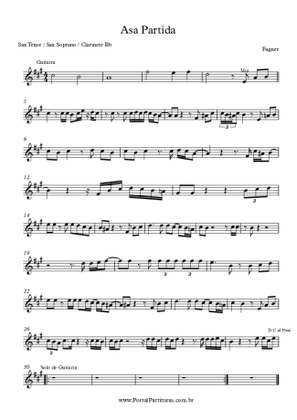 Fagner Asa Partida score for Tenor Saxophone Soprano (Bb)
