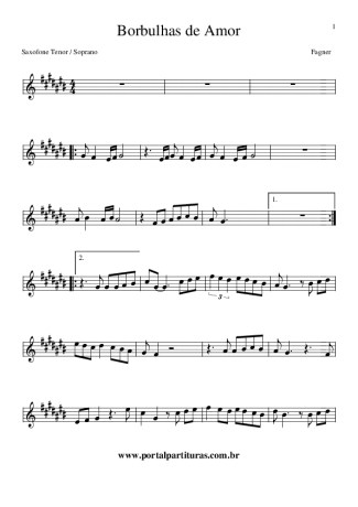 Fagner - Deslizes - Sheet Music For Tenor Saxophone Soprano (Bb)