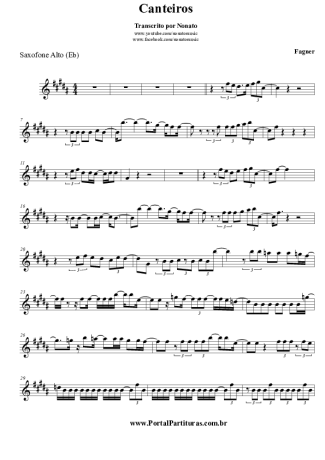 Fagner - Canteiros - Sheet Music For Alto Saxophone