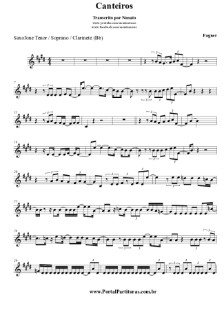 Fagner Canteiros score for Tenor Saxophone Soprano (Bb)