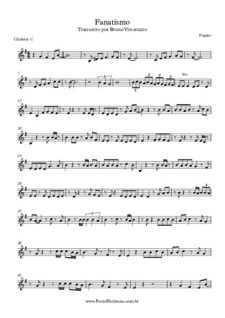 Fagner Fanatismo score for Clarinet (C)