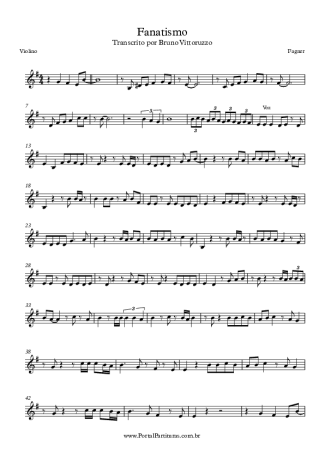 Fagner Fanatismo score for Violin