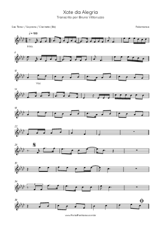 Falamansa  score for Clarinet (Bb)