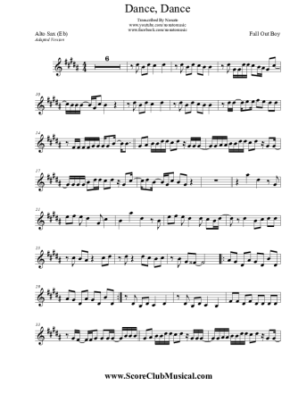 Fall Out Boy  score for Alto Saxophone