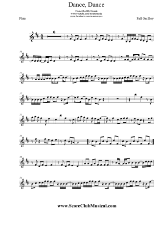 Fall Out Boy - Dance, Dance - Sheet Music For Flute