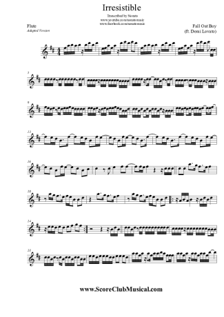 Fall Out Boy Irresistible (ft. Demi Lovato) score for Flute