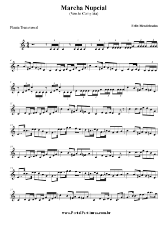 Felix Mendelssohn Marcha Nupcial score for Flute