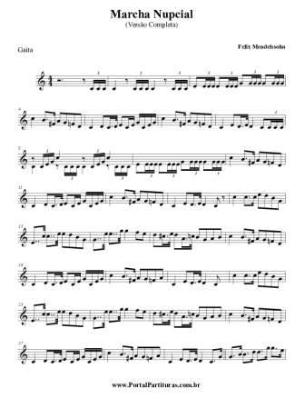 Felix Mendelssohn Marcha Nupcial score for Harmonica