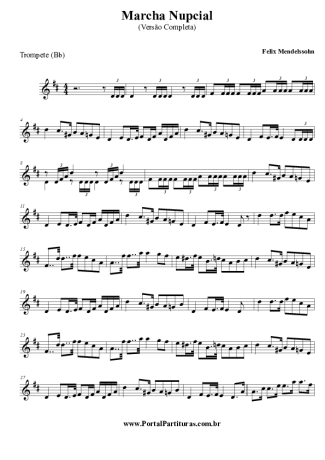 Felix Mendelssohn Marcha Nupcial score for Trumpet