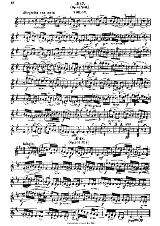 Felix Mendelssohn Song Without Words Op 102 No 2 score for Violin