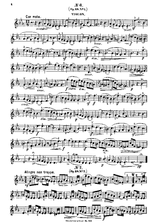 Felix Mendelssohn Song Without Words Op 38 No 1 score for Violin