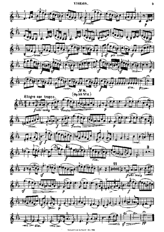 Felix Mendelssohn Song Without Words Op 53 No 2 score for Violin