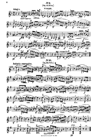 Felix Mendelssohn Song Without Words Op 53 No 4 score for Violin