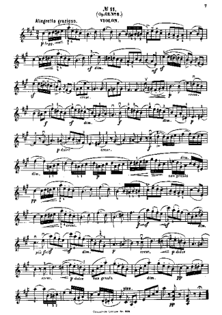 Felix Mendelssohn Song Without Words Op 62 No 6 score for Violin