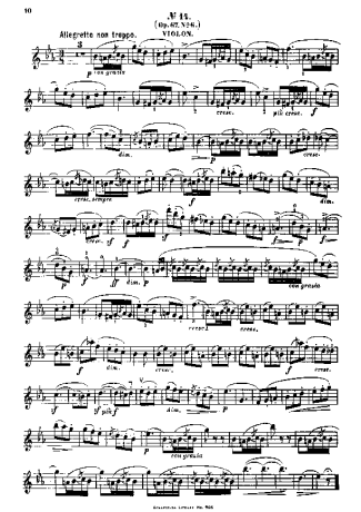 Felix Mendelssohn Song Without Words Op 67 No 6 score for Violin