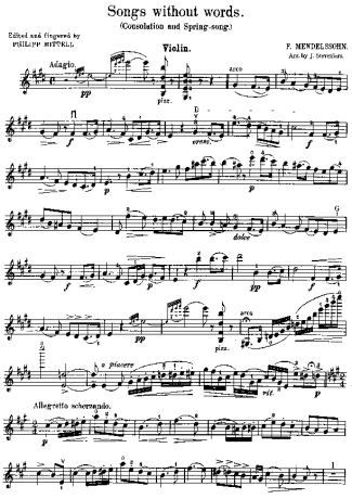 Felix Mendelssohn  score for Violin