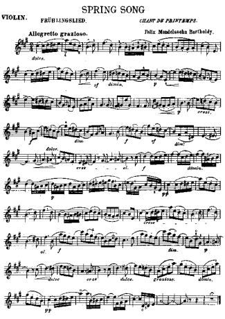 Felix Mendelssohn  score for Violin