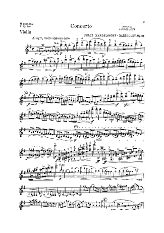 Felix Mendelssohn Violin Concerto Op 64 score for Violin