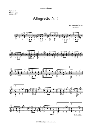 Ferdinando Carulli  score for Acoustic Guitar