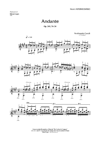 Carulli. Ferdinando - Siciliana -  Classical Guitar Sheet